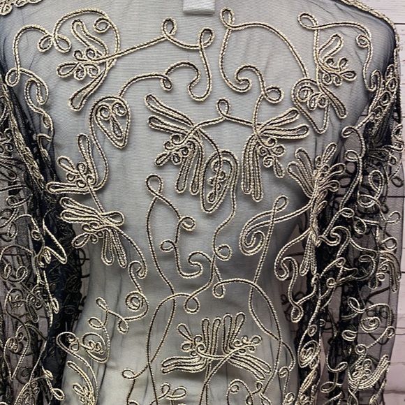 Sophie Chang Kimono Black Embroidered Gold - Picture 4 of 9